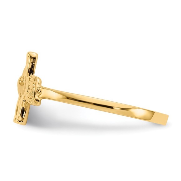 Million Charms 14k Childs Polished Religious Crucifix Ring - Picture 4 of 6